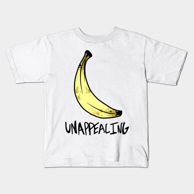 Unappealling banana Kids T-Shirt by Jugglingdino